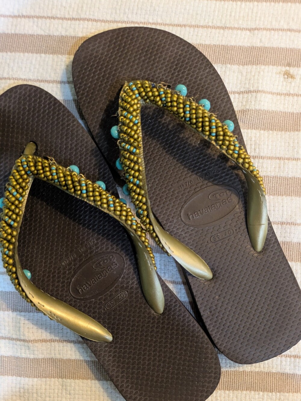 Beaded Havaiians Flip Flops